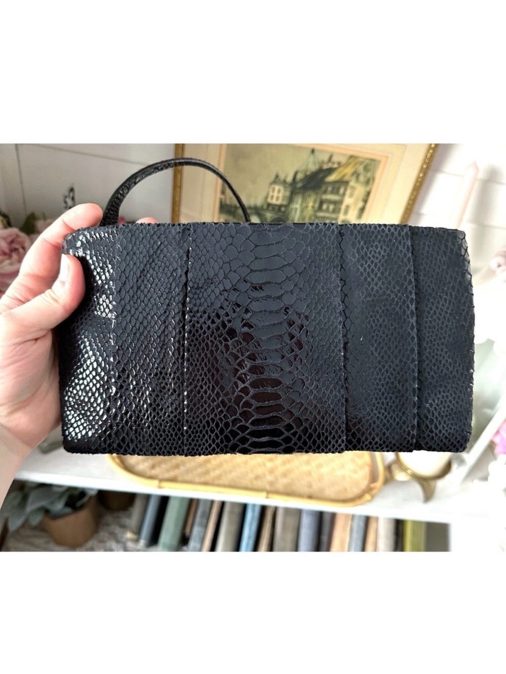 Michael Kors Black Python Embossed Crossbody - Picture 6 of 8